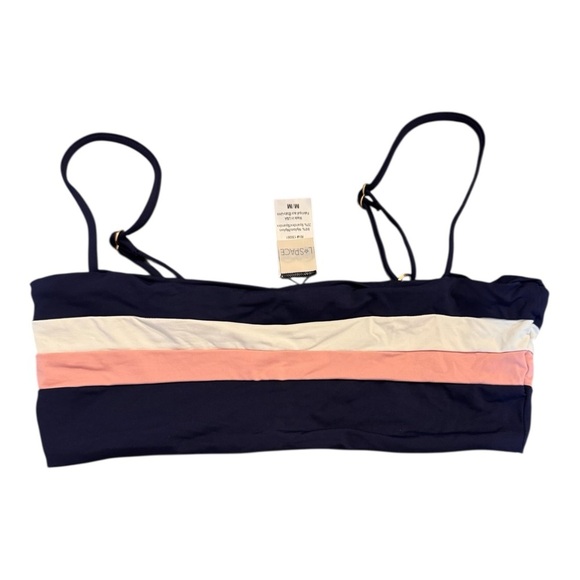 L*Space Rebel Stripe Bikini Top in Midnight Blue - Picture 2 of 5